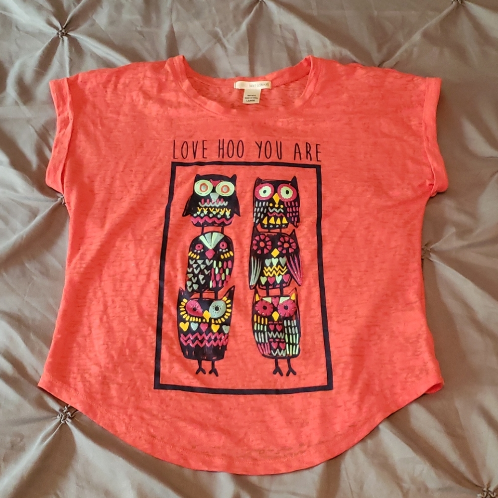 🔴 2 for $10. Self Esteem Girls Burnout Orange Top